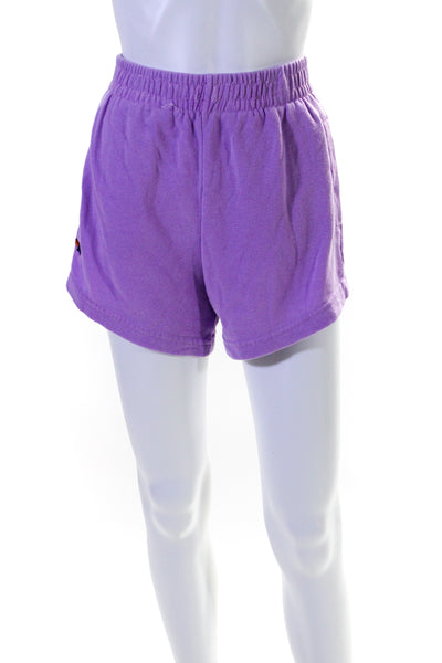 Aviator Nation Women's Elastic Waist Pockets Casual Short Purple Size XS