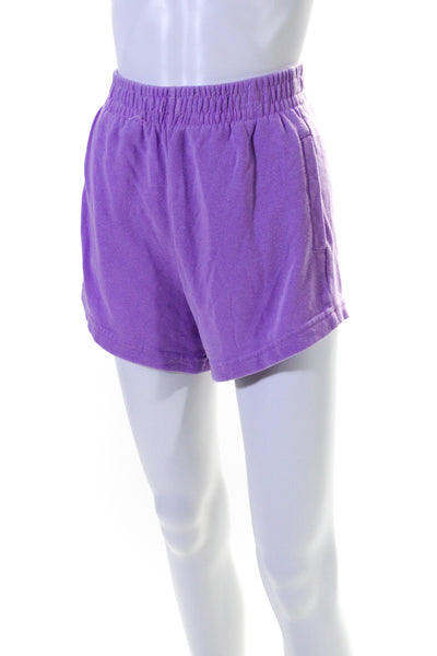 Aviator Nation Women's Elastic Waist Pockets Casual Short Purple Size XS