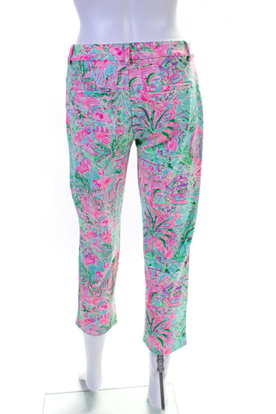 Lilly Pulitzer Women's Button Closure Straight Leg Ankle Pant Multicolor Size 4