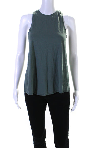 Lululemon Women's Round Neck Sleeveless Open Back Tank Top Green Size S