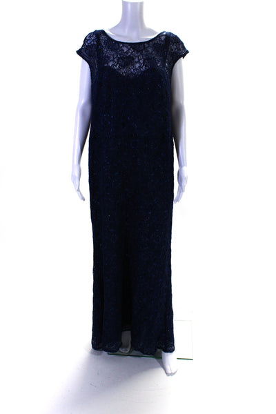 Theia Womens Shimmering Element Gown Blue Size 22 10869224