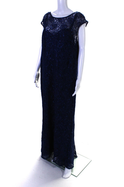 Theia Womens Shimmering Element Gown Blue Size 20 10420910