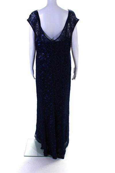 Theia Womens Shimmering Element Gown Blue Size 22 10869224