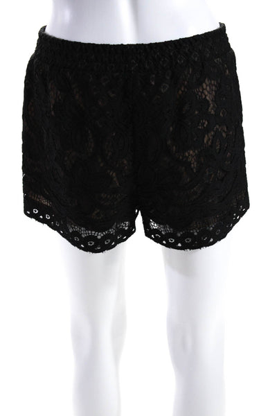 BCBG Max Azria Womens Low Rise Elastic Waist Lace Shorts Black Size 2