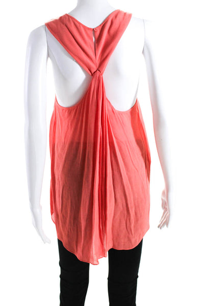 BCBG Max Azria Womens Jenna Racerback Tank Top Blouse Orange Size Small