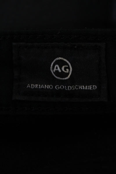 AG Adriano Goldschmied Womens The Legging Buttoned Skinny Pants Black Size EUR30