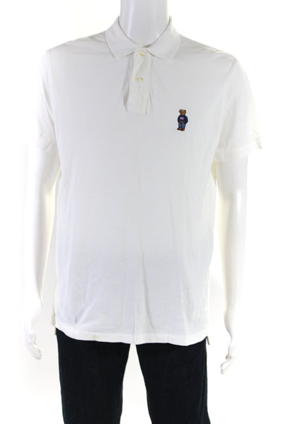 Polo Ralph Lauren Men's Collared Short Sleeves Polo Shirt White Size M