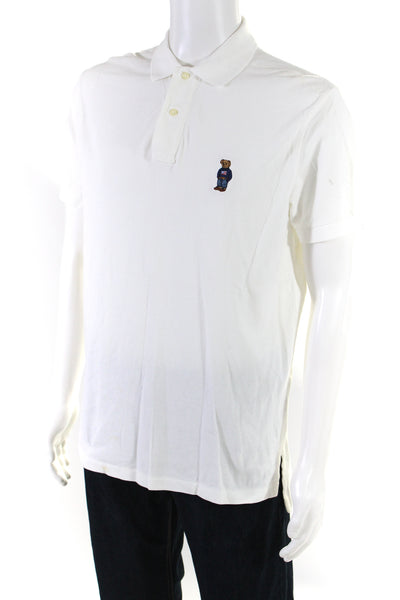 Polo Ralph Lauren Men's Collared Short Sleeves Polo Shirt White Size M