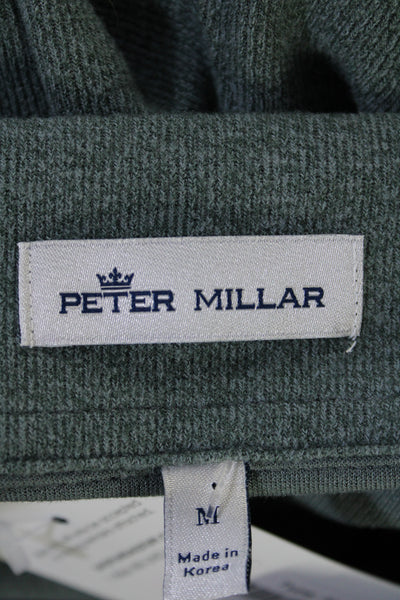 Peter Millar Men's Quarter Zip Long Sleeves Sweatshirt Green Size M