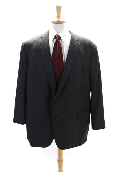 Indochino Mens Dark Gray Wool Two Button Long Sleeve Blazer Size 46