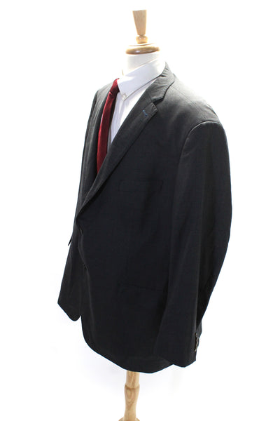 Indochino Mens Dark Gray Wool Two Button Long Sleeve Blazer Size 46