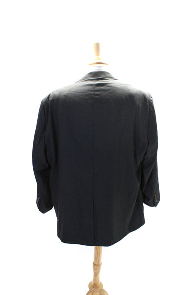 Indochino Mens Dark Gray Wool Two Button Long Sleeve Blazer Size 46