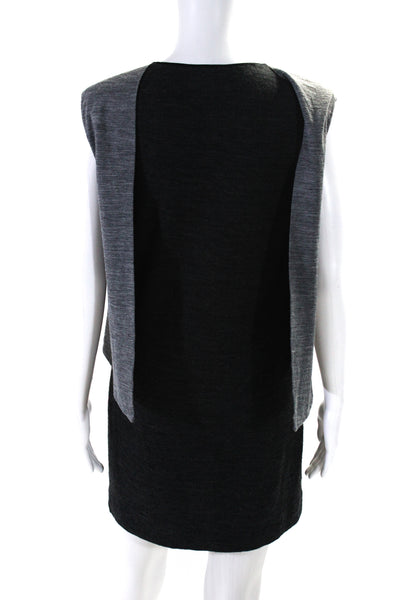 Balenciaga Paris Women's Round Neck Sleeveless A-Line Mini Dress Gray Size 38