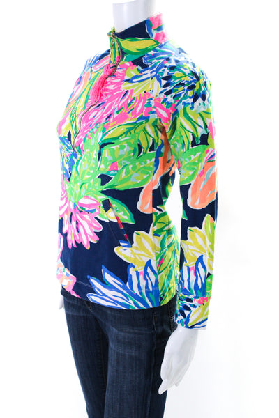 Lilly Pulitzer Women's Long Sleeves Quarter Zip Multicolor Blouse Size XXS