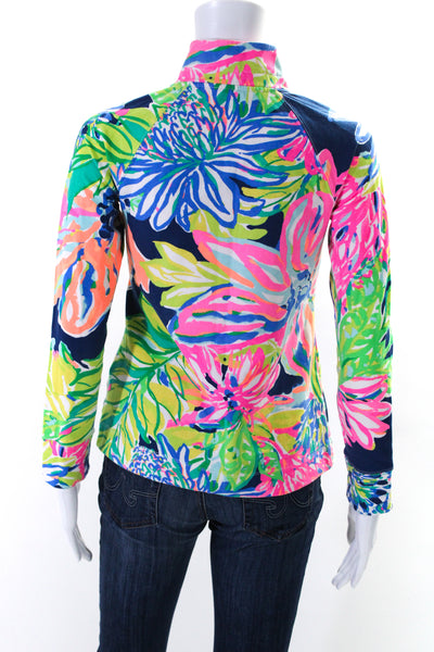 Lilly Pulitzer Women's Long Sleeves Quarter Zip Multicolor Blouse Size XXS