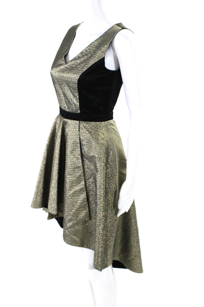 nha khanh Womens Gold Bar Dress Gold Size 4 12896144