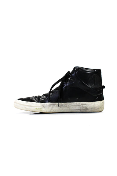 Golden Goose Deluxe Brand Womens High Top 2. 12 Sneakers Black Leather Size 41