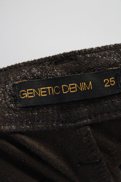 Genetic Denim Womens Animal Print, Low Rise Skinny Leg Pants Brown Radar Size 25