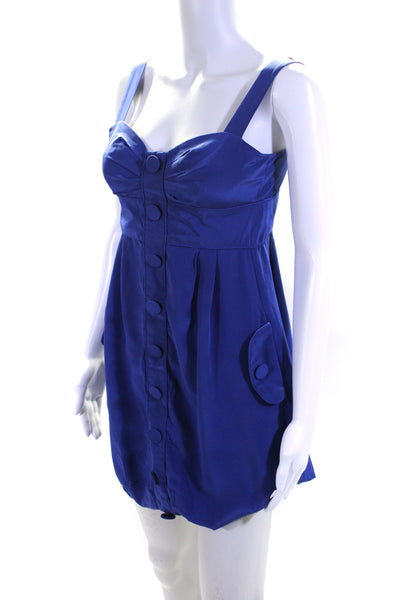 Zimmermann Womens Silk Sleeveless Sweetheart Neck Blouson Dress Blue Size 1