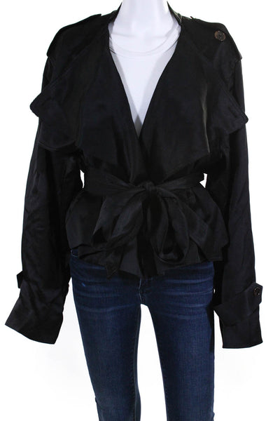 Peter Do Womens Satin Waterfall Jacket Black Size MediumeBay Endless Runway