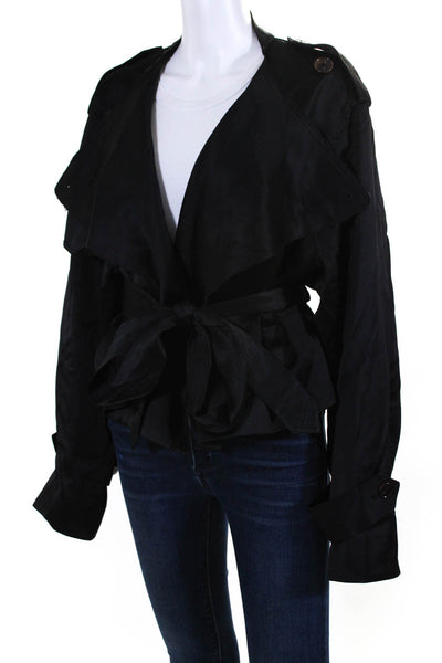 Peter Do Womens Satin Waterfall Jacket Black Size MediumeBay Endless Runway