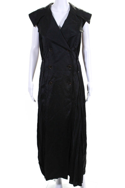 Banana Republic x Peter Do Womens Satin Sleeveless Trench Dress Black Medium eBa