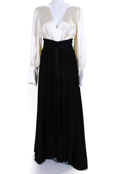 Prabal Gurung Satin Color Block Evening Gown White Size 6 eBay Endless Runway