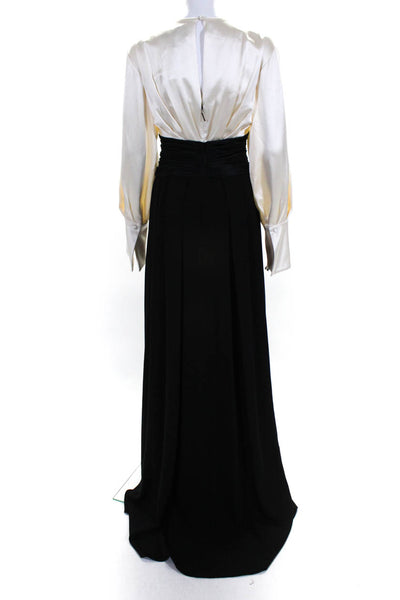 Prabal Gurung Satin Color Block Evening Gown White Size 6 eBay Endless Runway