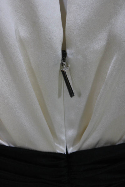 Prabal Gurung Satin Color Block Evening Gown White Size 6 eBay Endless Runway