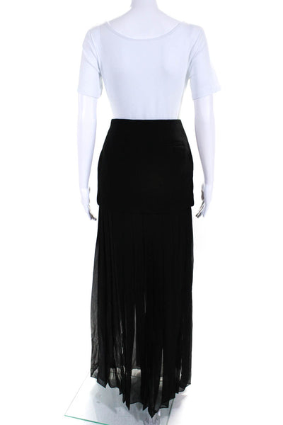 Vera Wang Crepe Chiffon Pleat Sheer Midi Skirt Black Size 2 eBay Endless Runway