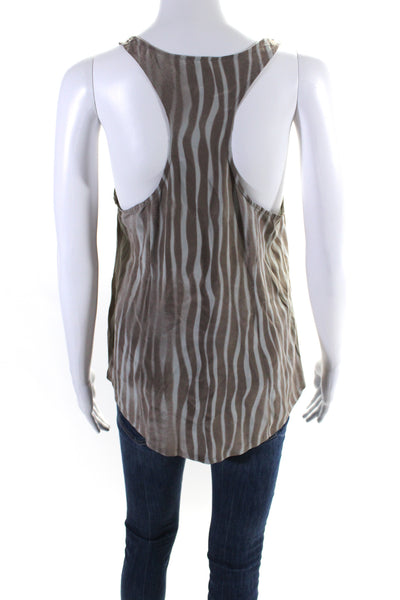 Joie Womens Silk Striped Sleeveless Tank Top Gray Blue Size Extra Small