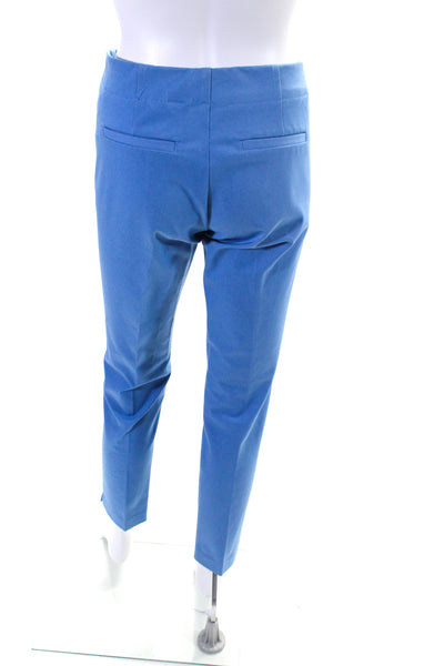 Ecru Womens High Rise Creased Slim Leg Springfield Pants Blue Cotton Size 2