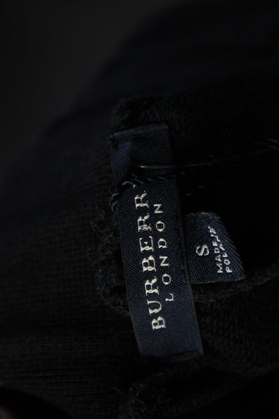 Burberry London Womens Black Cotton Novacheck Plaid Trim Sweatpants Size S