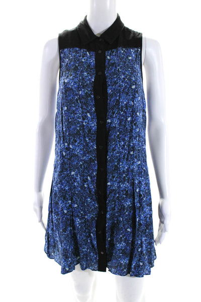 Proenza Schouler Womens Button Front Sleeveless Collared Dress Blue Silk Size 4