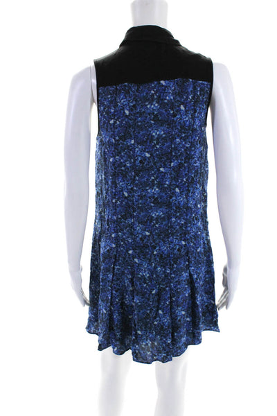 Proenza Schouler Womens Button Front Sleeveless Collared Dress Blue Silk Size 4