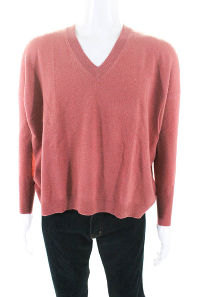 J Crew Collection Mens Long Sleeve V Neck Cashmere Sweater Pink Size Small