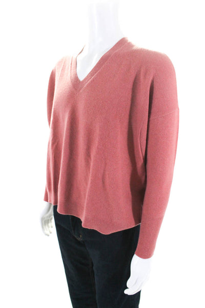 J Crew Collection Mens Long Sleeve V Neck Cashmere Sweater Pink Size Small