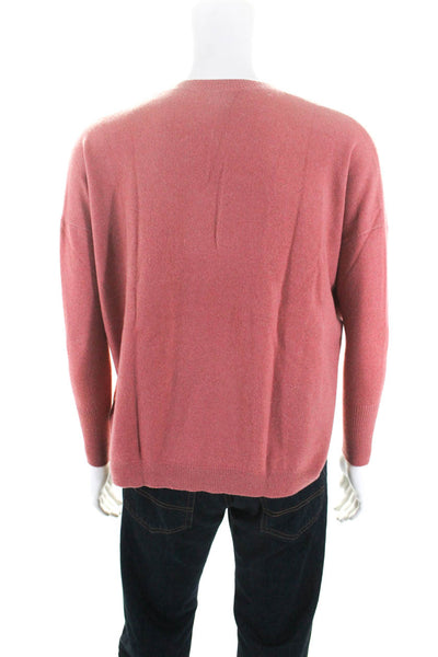 J Crew Collection Mens Long Sleeve V Neck Cashmere Sweater Pink Size Small