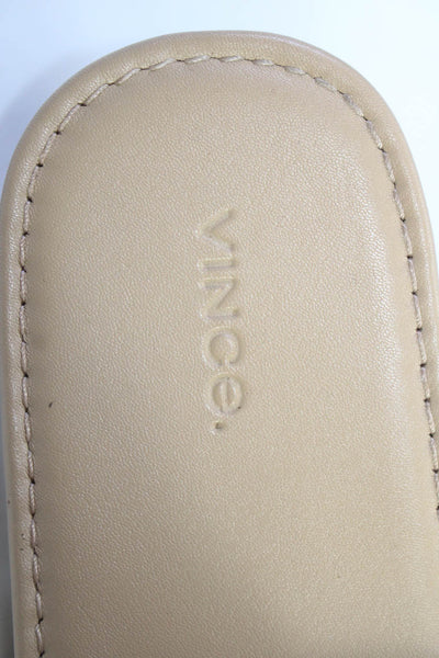 Vince Womens Slip On Quilted Single Strap Slide Sandals Brown Leather Size 6.5M