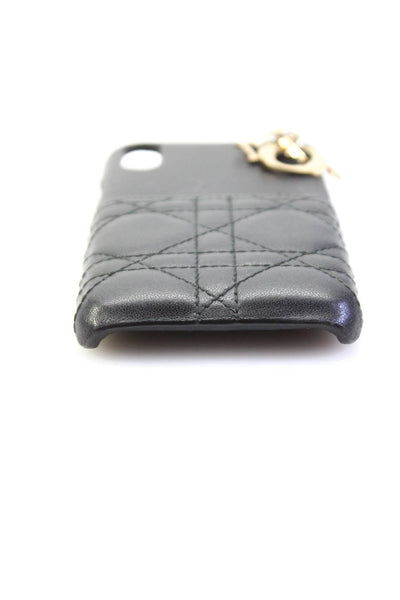 Christian Dior Womens Black Cannage Leather Lady Dior Iphone X Case