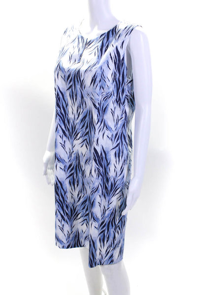 Leggiadro Womens Striped Sleeveless Midi Sun Dress Blue White Cotton Size 12