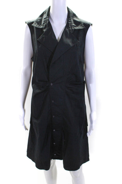 10 Crosby Derek Lam Womens Button Down Sleeveless Shirt Dress Black Size 14