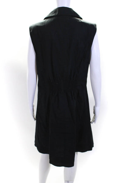 10 Crosby Derek Lam Womens Button Down Sleeveless Shirt Dress Black Size 14