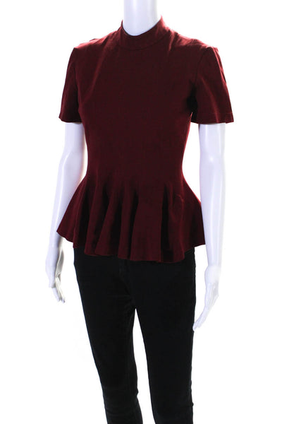 Tome Womens Burgundy Ponte Top Red Size 6 12036990