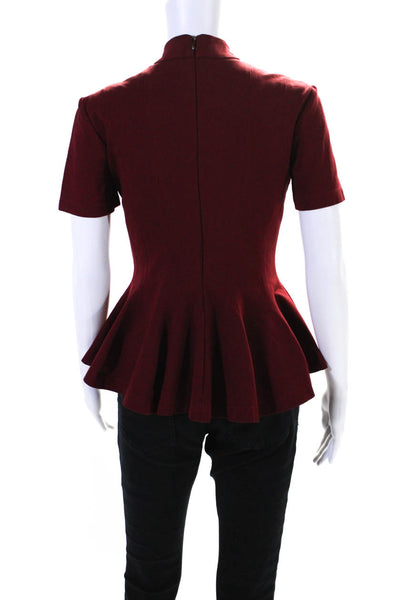 Tome Womens Burgundy Ponte Top Red Size 6 12036990