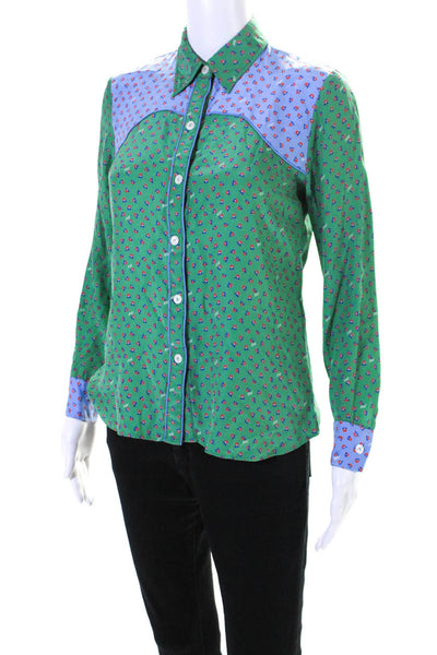 HVN Womens Kate Western Shirt Green Size 2 12619075