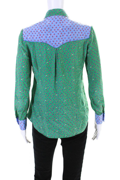 HVN Womens Kate Western Shirt Green Size 2 12619075