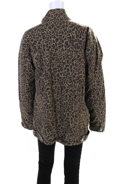 Marissa Webb Womens Ellery Print Anorak Jacket Brown Size 10 12979683