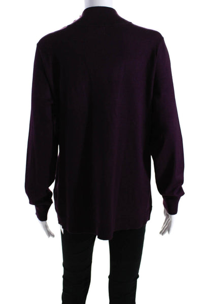 Calvin Klein Womens Long Sleeves Pullover Turtleneck Sweater Purple Size Large