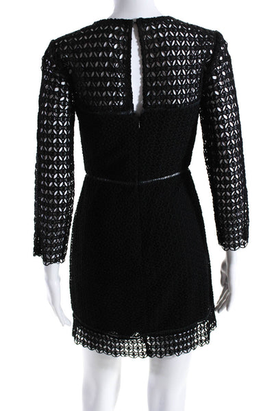 Cynthia Rowley Womens Geo Lace Sheath Black Size 4 12671455